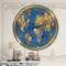 Designart 'Golden Glam World Map Glam Wall Clock